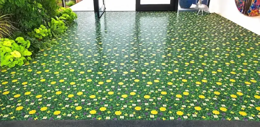 Mosaic tile entryway