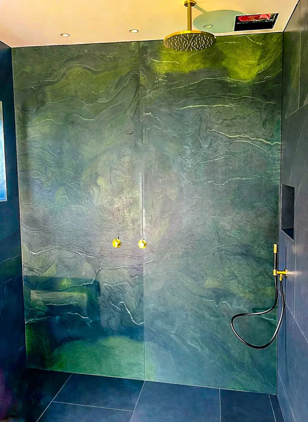 Onyx stone luxury bathroom shower installation in Auckland
